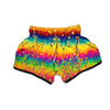 Abstract Psychedelic Rainbow Acid Print Muay Thai Boxing Shorts-grizzshop