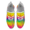 Abstract Psychedelic Rainbow Acid Print White Athletic Shoes-grizzshop