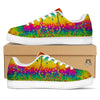 Abstract Psychedelic Rainbow Acid Print White Low Top Sneakers-grizzshop