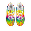 Abstract Psychedelic Rainbow Acid Print White Sneaker-grizzshop