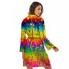 Abstract Psychedelic Rainbow Acid Print Women's Robe-grizzshop