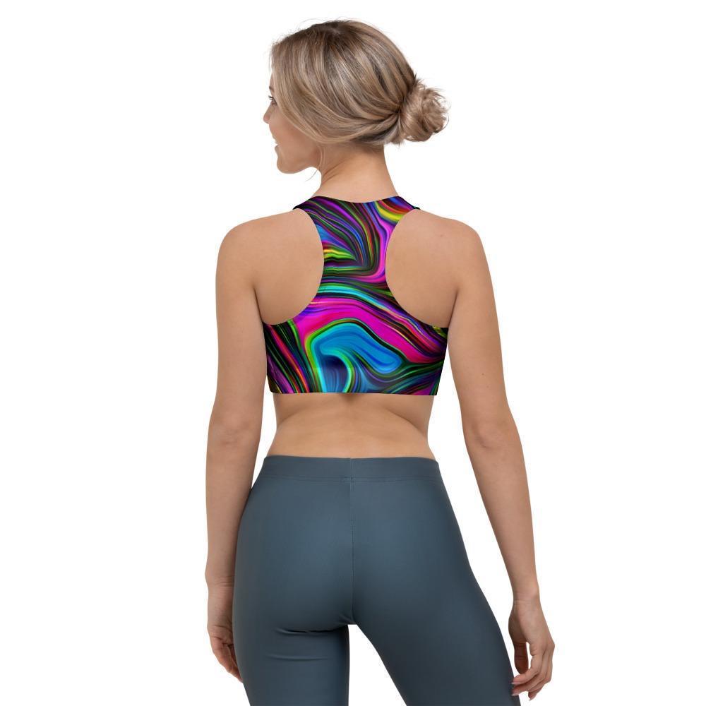 Abstract Psychedelic Sports Bra-grizzshop