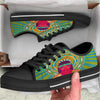 Abstract Psychedelic Women Print Black Low Top Shoes-grizzshop