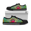 Abstract Psychedelic Women Print Black Low Top Shoes-grizzshop