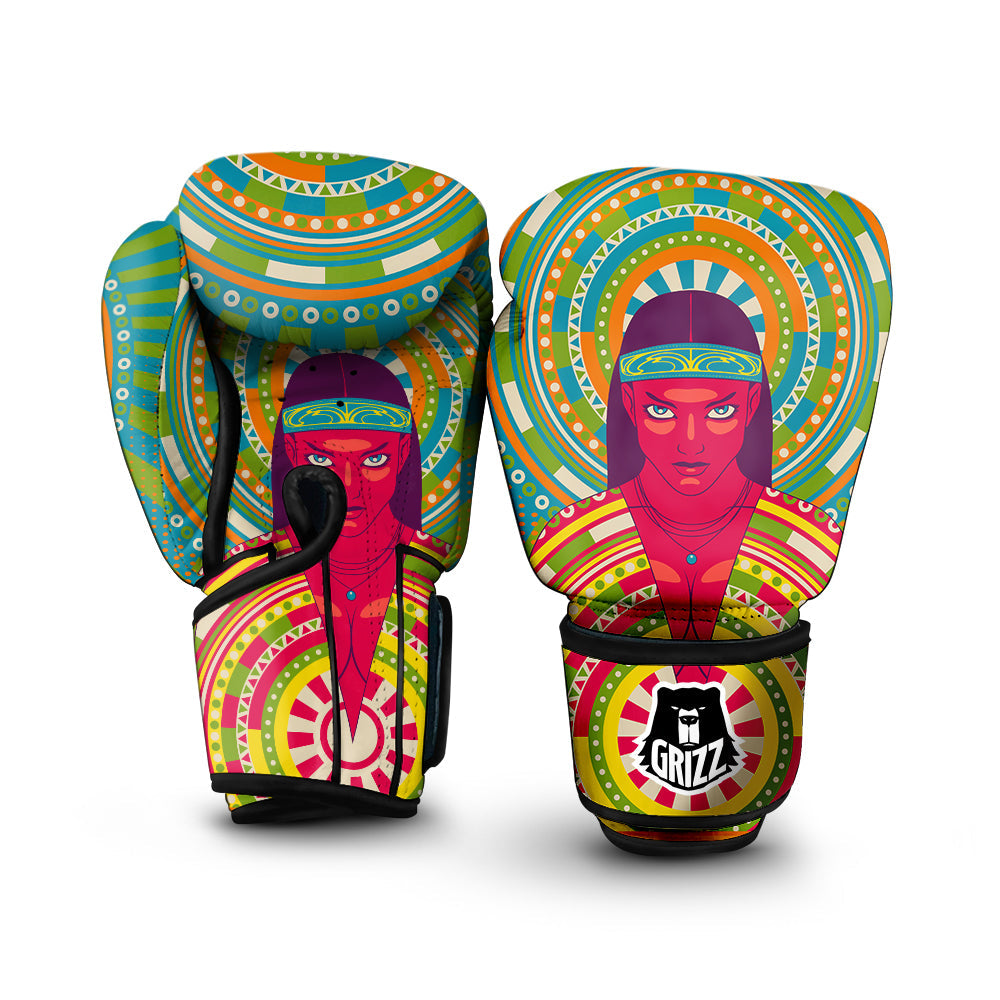 Abstract Psychedelic Women Print Boxing Gloves-grizzshop