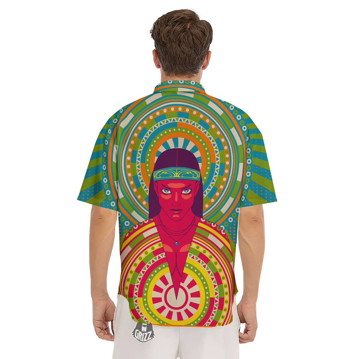 Abstract Psychedelic Women Print Men's Short Sleeve Shirts-grizzshop