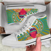 Abstract Psychedelic Women Print White High Top Shoes-grizzshop