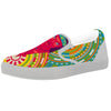 Abstract Psychedelic Women Print White Slip On Shoes-grizzshop