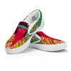 Abstract Psychedelic Women Print White Slip On Shoes-grizzshop