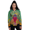 Abstract Psychedelic Women Print Women's Bomber Jacket-grizzshop