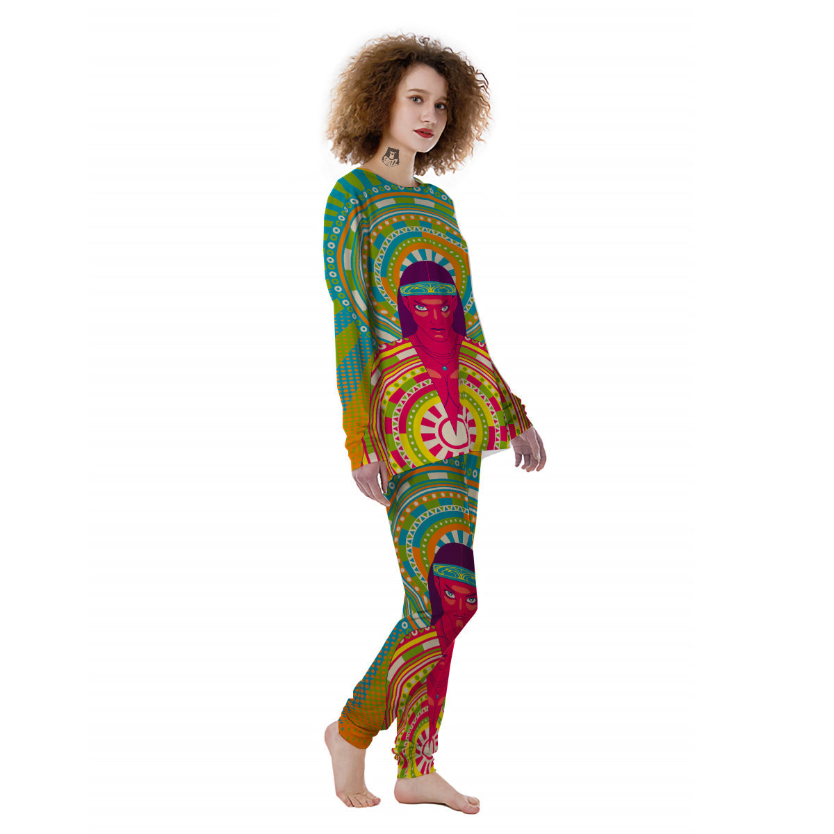 Abstract Psychedelic Women Print Women's Pajamas-grizzshop