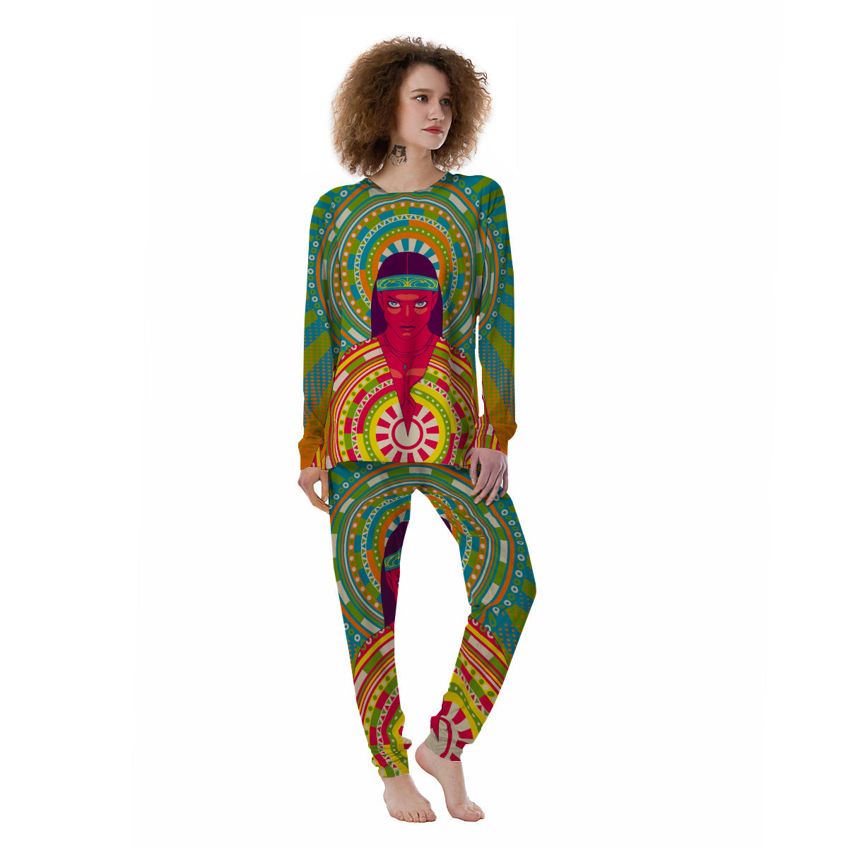 Abstract Psychedelic Women Print Women's Pajamas-grizzshop