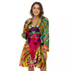 Abstract Psychedelic Women Print Women's Robe-grizzshop