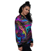 Abstract Psychedelic Women's Bomber Jacket-grizzshop