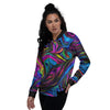 Abstract Psychedelic Women's Bomber Jacket-grizzshop