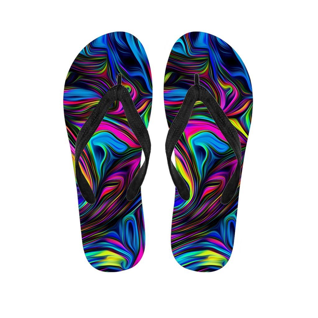 Abstract Psychedelic Women's Flip Flops-grizzshop