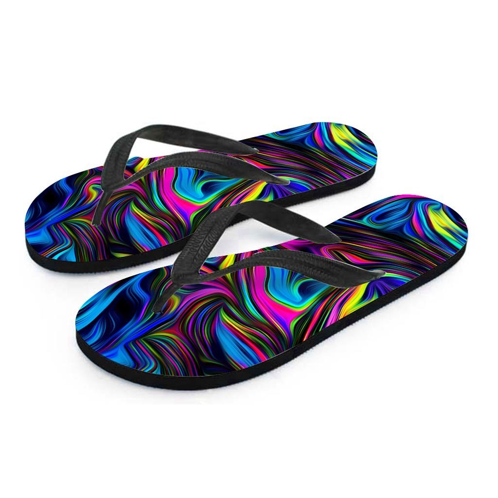 Abstract Psychedelic Women's Flip Flops-grizzshop