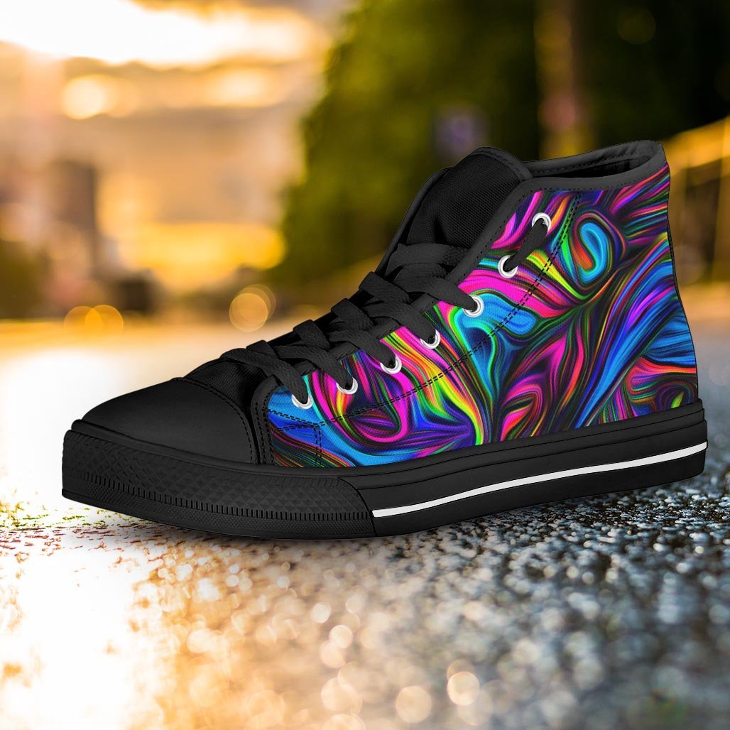 Abstract Psychedelic Women's High Top Shoes-grizzshop