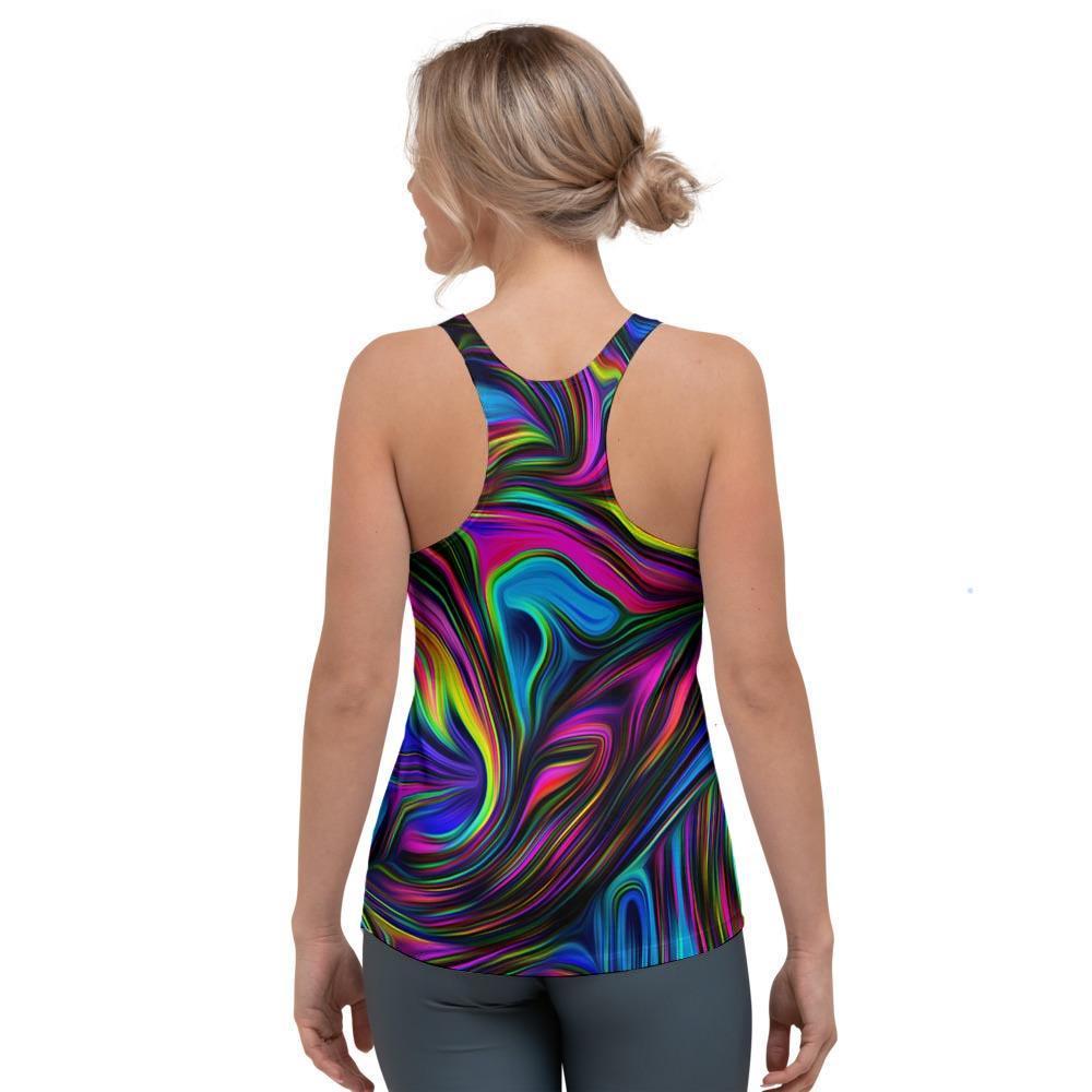 Abstract Psychedelic Women's Racerback Tank Top-grizzshop