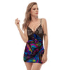 Abstract Psychedelic Women's Sexy Night Dress-grizzshop