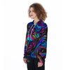 Abstract Psychedelic Women's Zip Up Hoodie-grizzshop