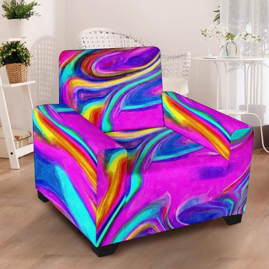 Abstract Purple Armchair Cover-grizzshop