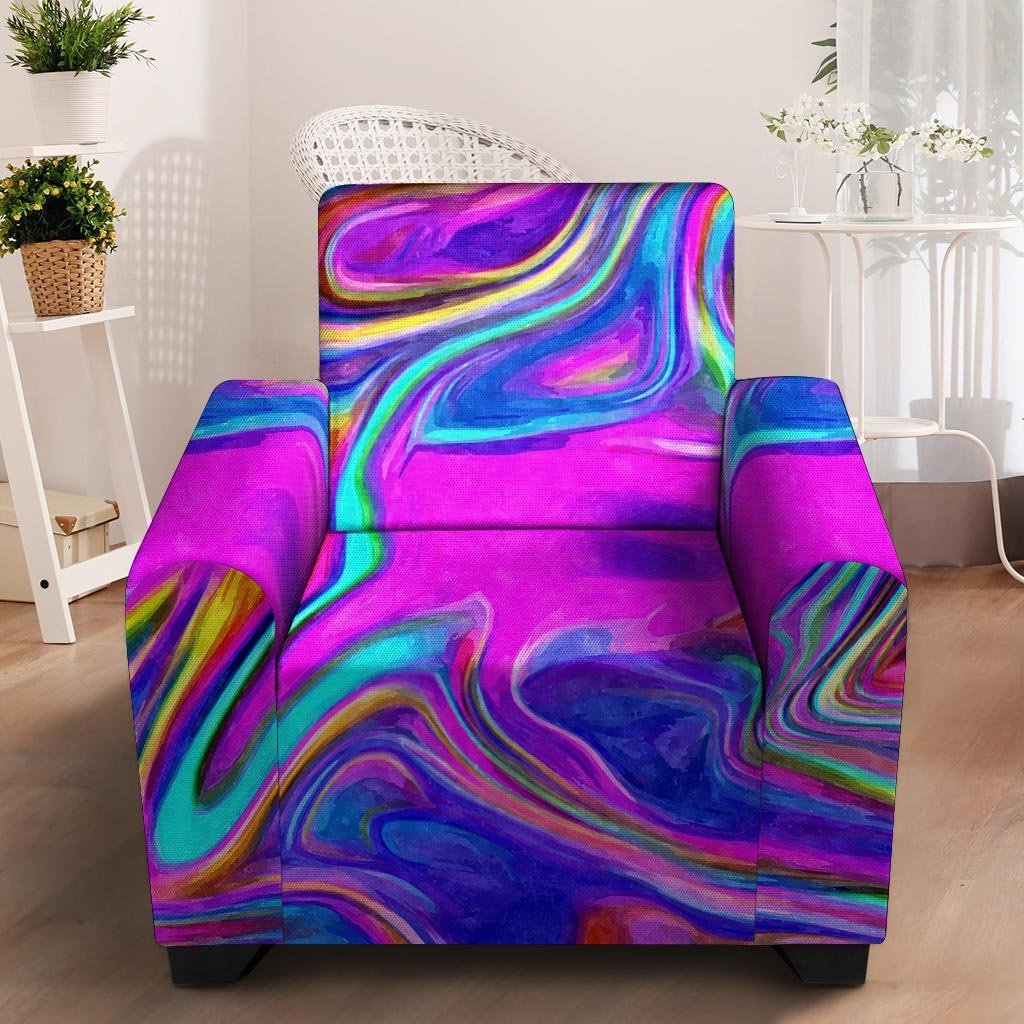 Abstract Purple Armchair Cover-grizzshop