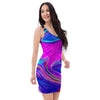 Abstract Purple Bodycon Dress-grizzshop