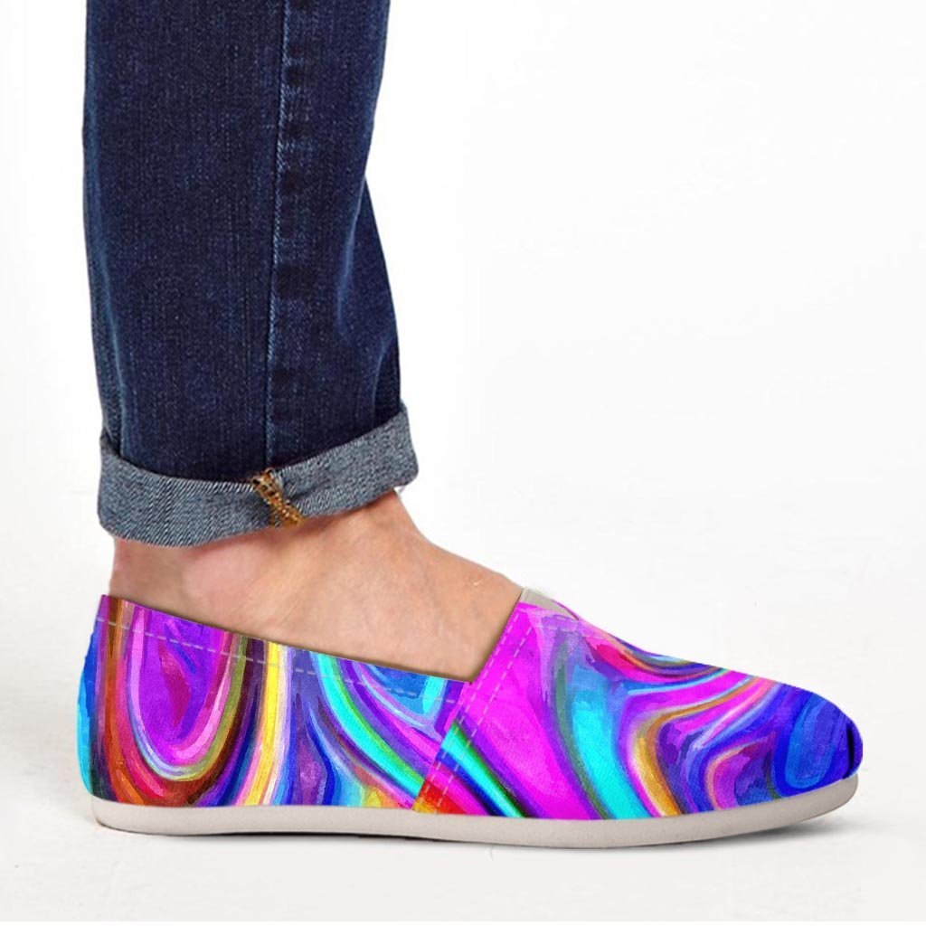 Abstract Purple Canvas Shoes-grizzshop