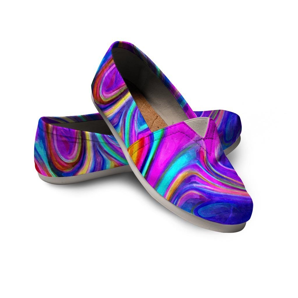 Abstract Purple Canvas Shoes-grizzshop