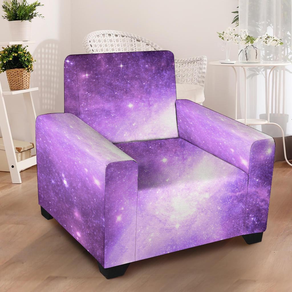 Abstract Purple Galaxy Space Armchair Cover-grizzshop