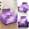 Abstract Purple Galaxy Space Armchair Cover-grizzshop