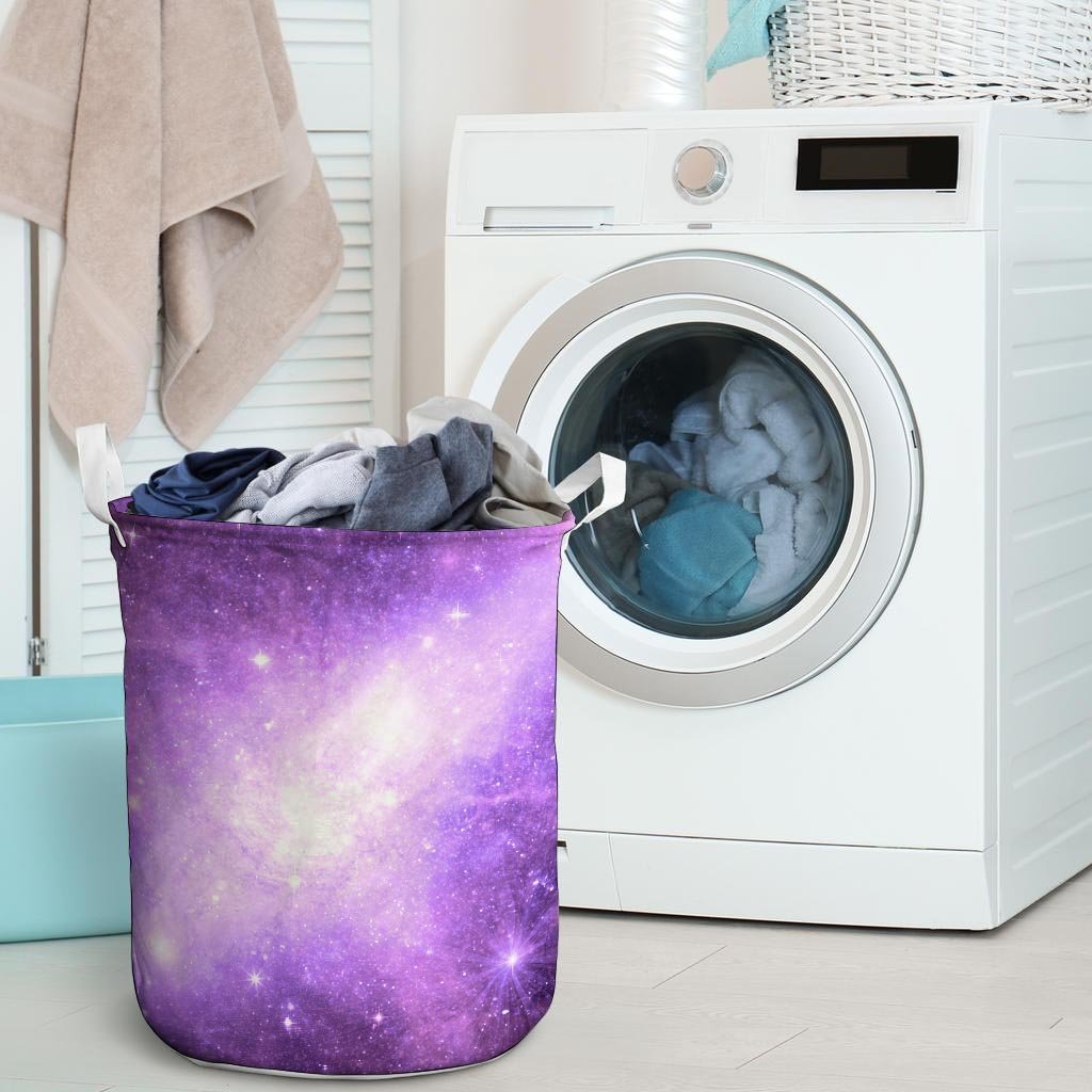 Abstract Purple Galaxy Space Laundry Basket-grizzshop