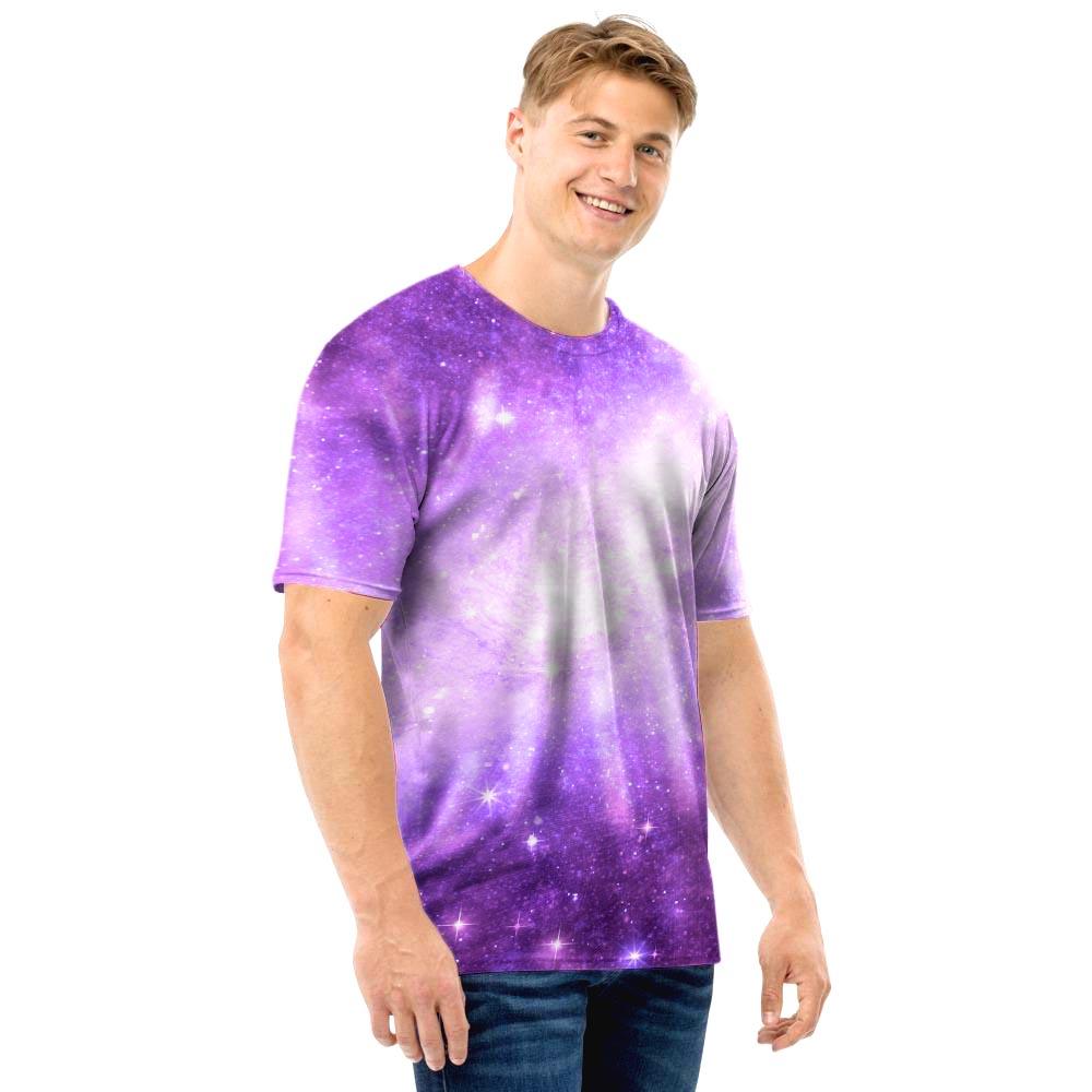 Abstract Purple Galaxy Space Men T Shirt-grizzshop