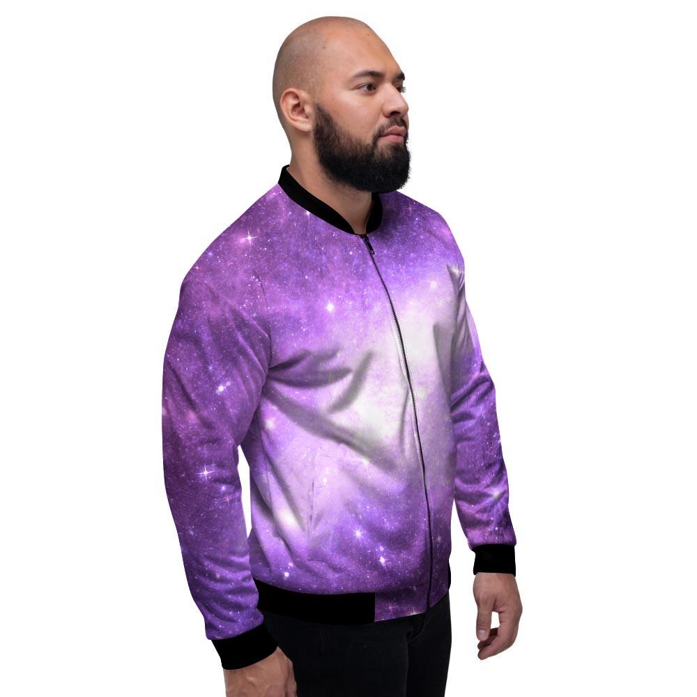 Abstract Purple Galaxy Space Men's Bomber Jacket-grizzshop