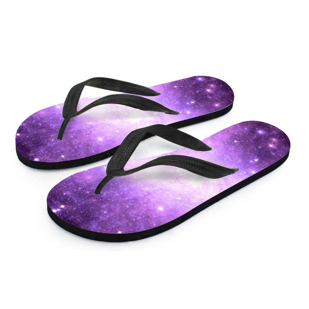 Abstract Purple Galaxy Space Men's Flip Flops-grizzshop