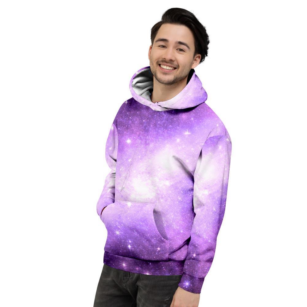 Abstract Purple Galaxy Space Men's Hoodie-grizzshop