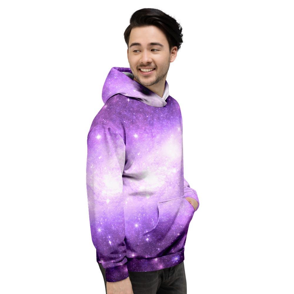 Abstract Purple Galaxy Space Men's Hoodie-grizzshop