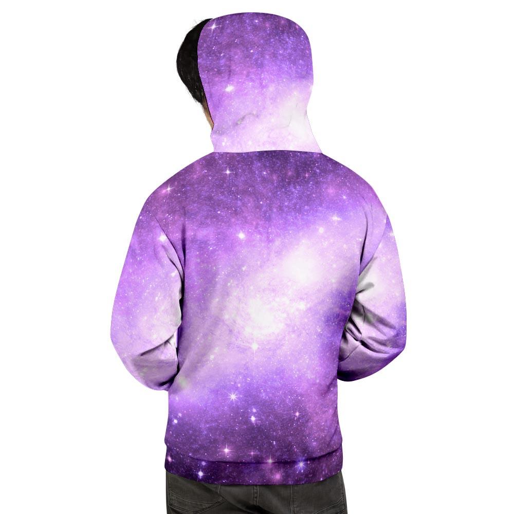 Abstract Purple Galaxy Space Men's Hoodie-grizzshop