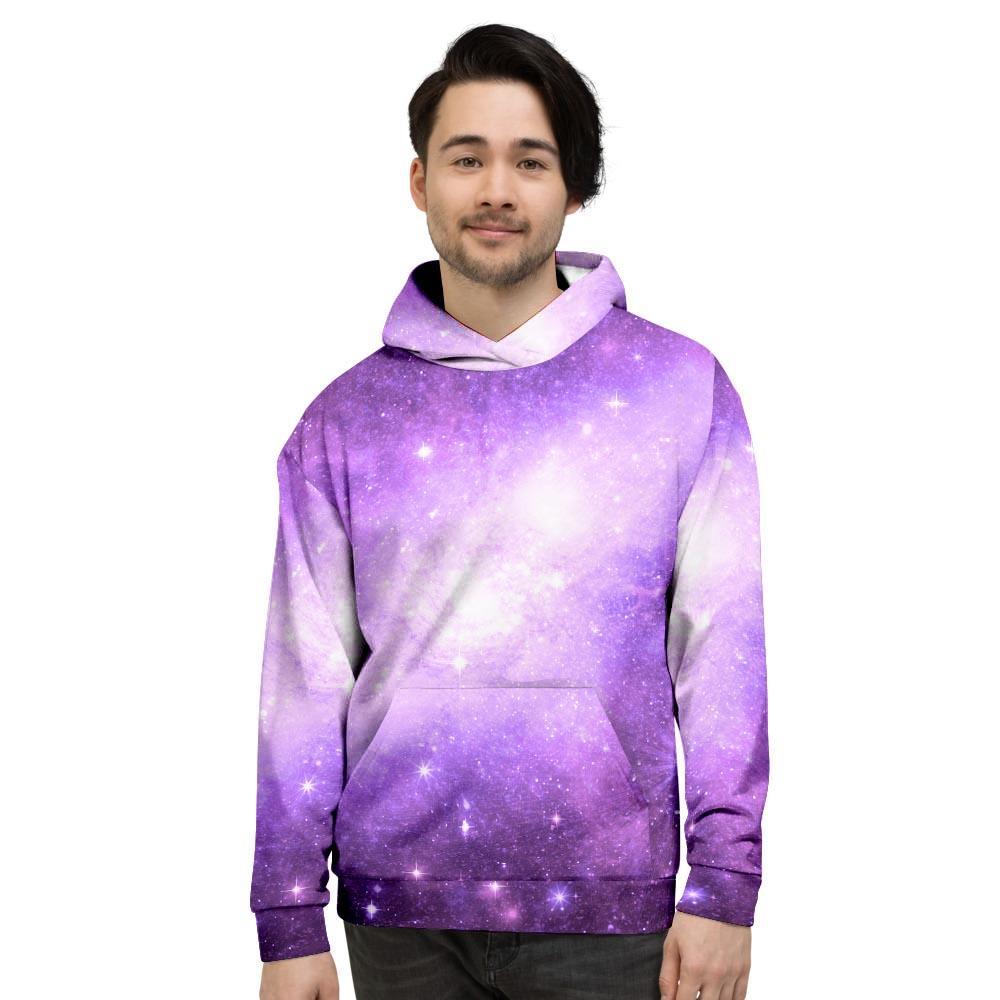 Abstract Purple Galaxy Space Men's Hoodie-grizzshop