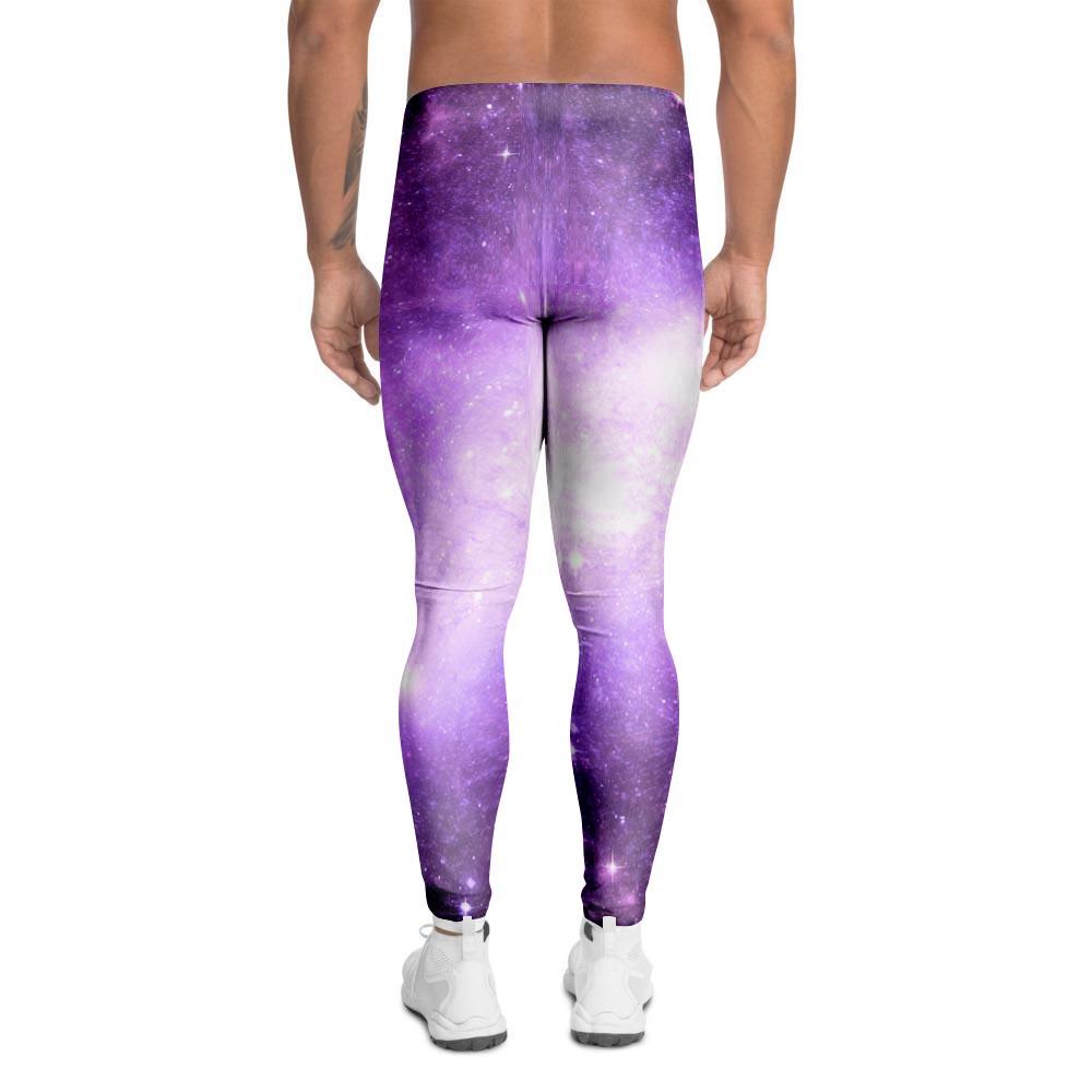 Abstract Purple Galaxy Space Men's Leggings-grizzshop