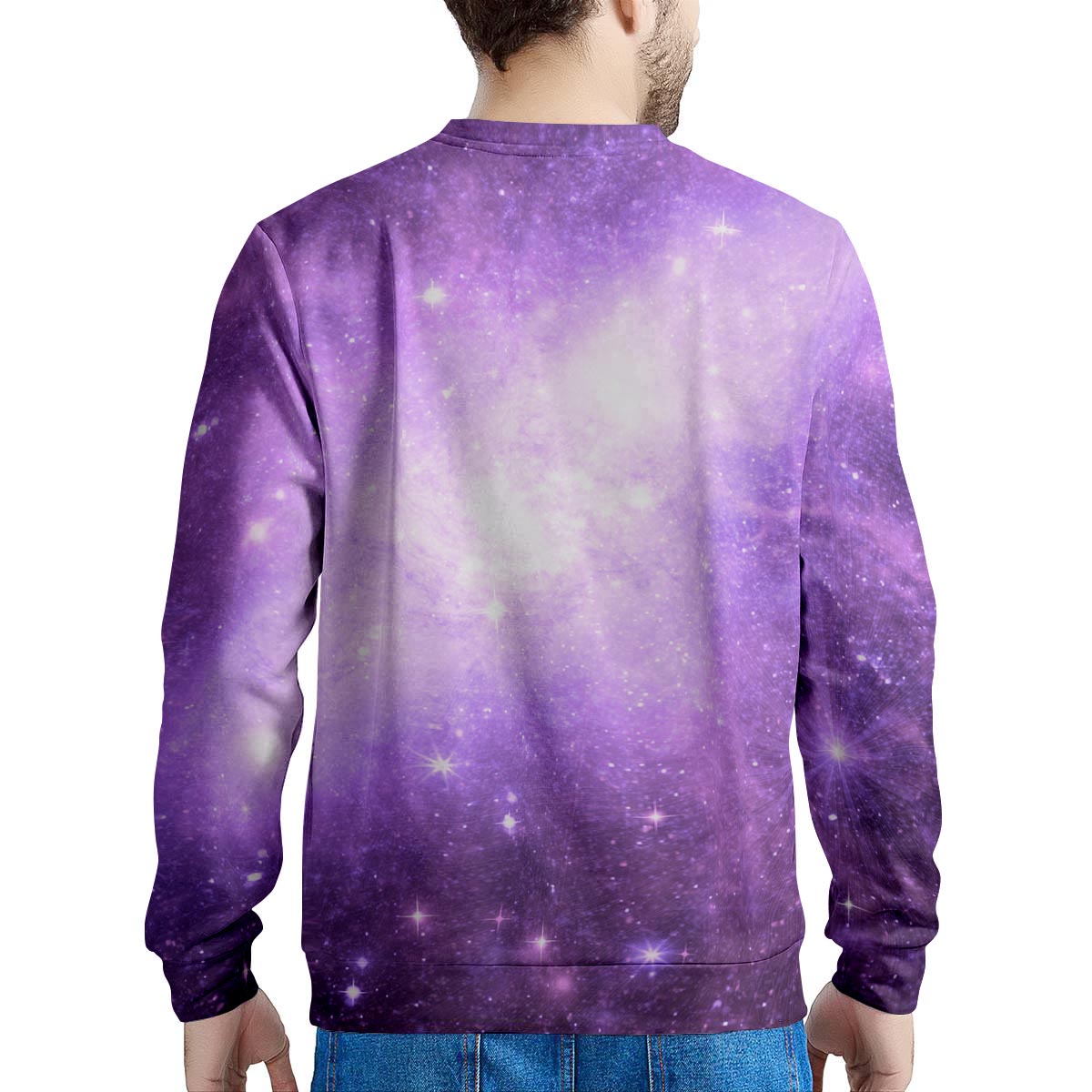 Abstract Purple Galaxy Space Men's Sweatshirt-grizzshop