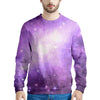Abstract Purple Galaxy Space Men's Sweatshirt-grizzshop