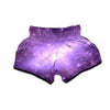 Abstract Purple Galaxy Space Muay Thai Boxing Shorts-grizzshop