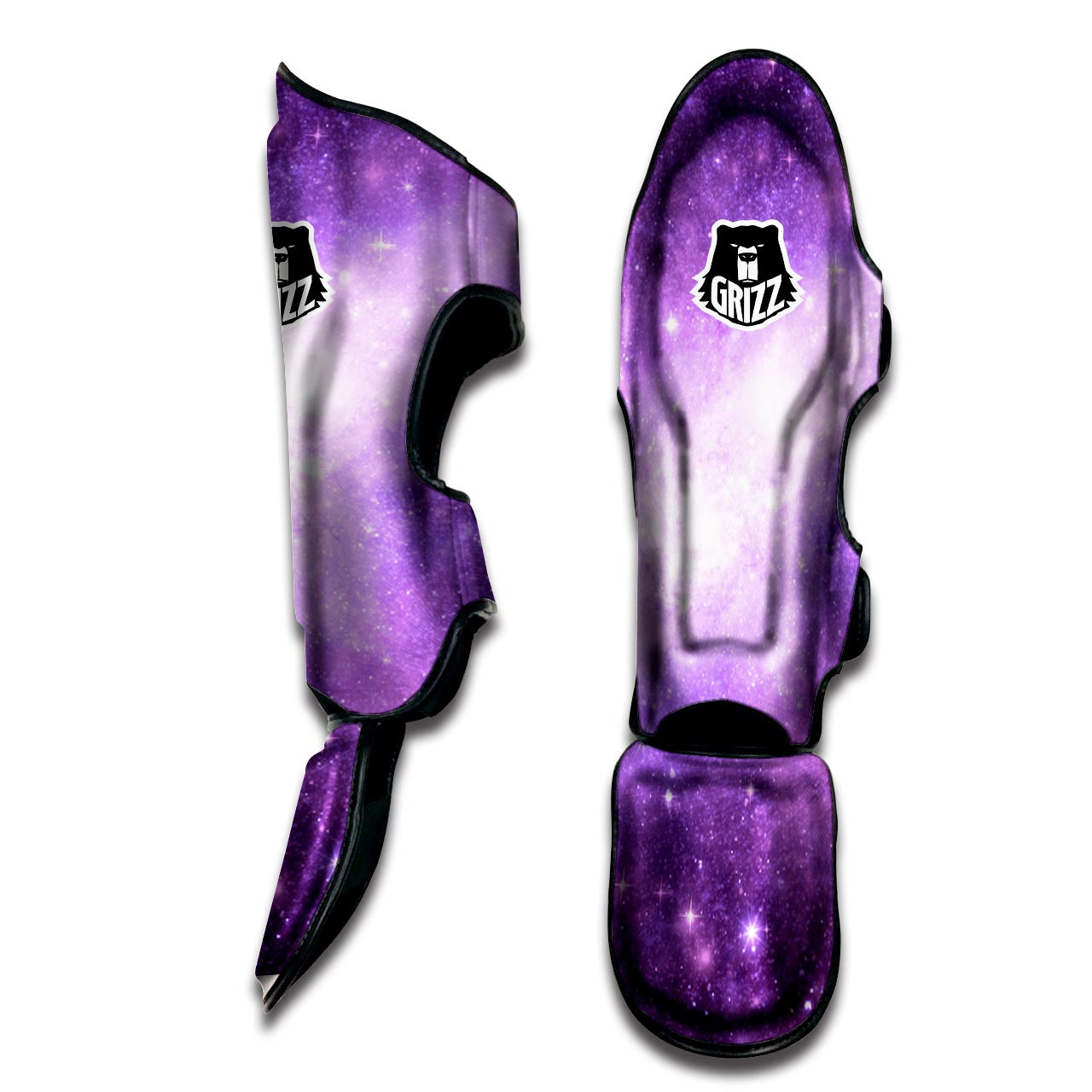 Abstract Purple Galaxy Space Muay Thai Shin Guard-grizzshop