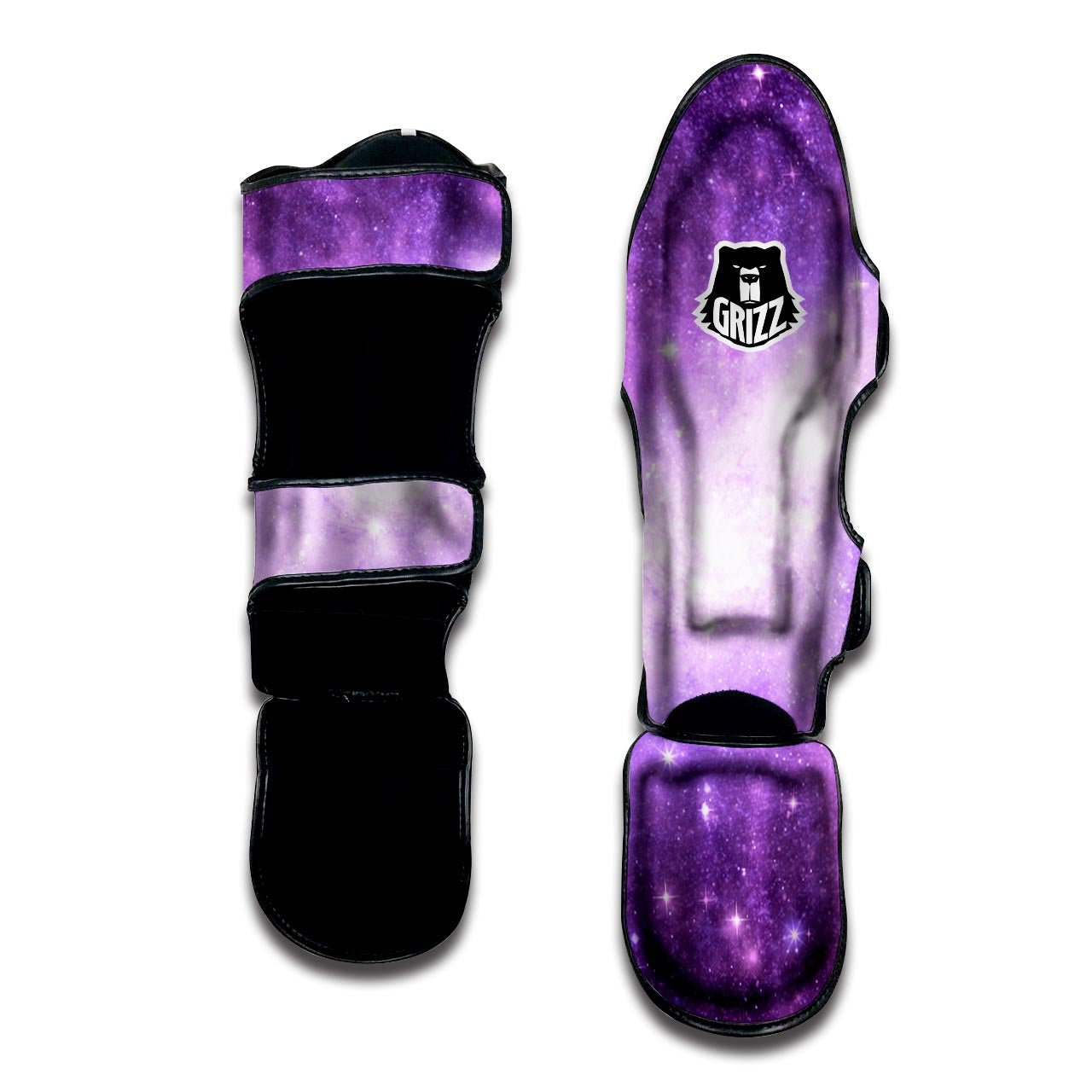 Abstract Purple Galaxy Space Muay Thai Shin Guard-grizzshop