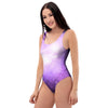 Abstract Purple Galaxy Space One Piece Swimsuite-grizzshop