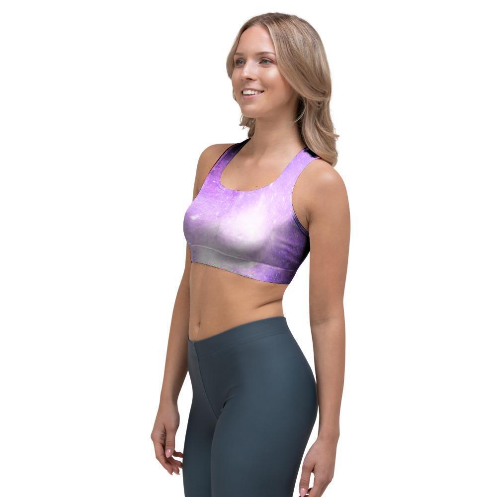 Abstract Purple Galaxy Space Sports Bra-grizzshop