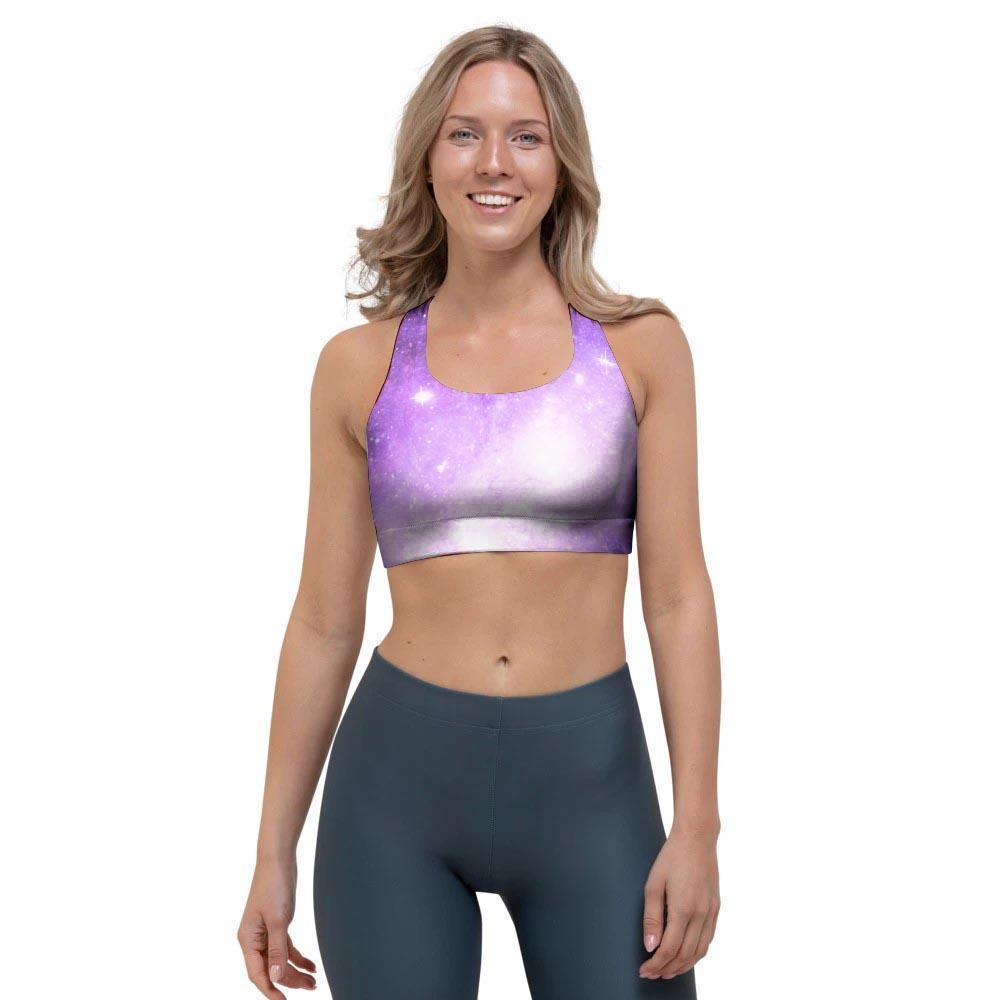 Abstract Purple Galaxy Space Sports Bra-grizzshop