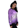 Abstract Purple Galaxy Space Women's Bomber Jacket-grizzshop
